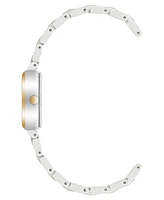 Anne Klein Women's Three-Hand Quartz Square Gold-Tone and Silver-Tone Alloy Bracelet Watch, 21mm - Silver-Tone