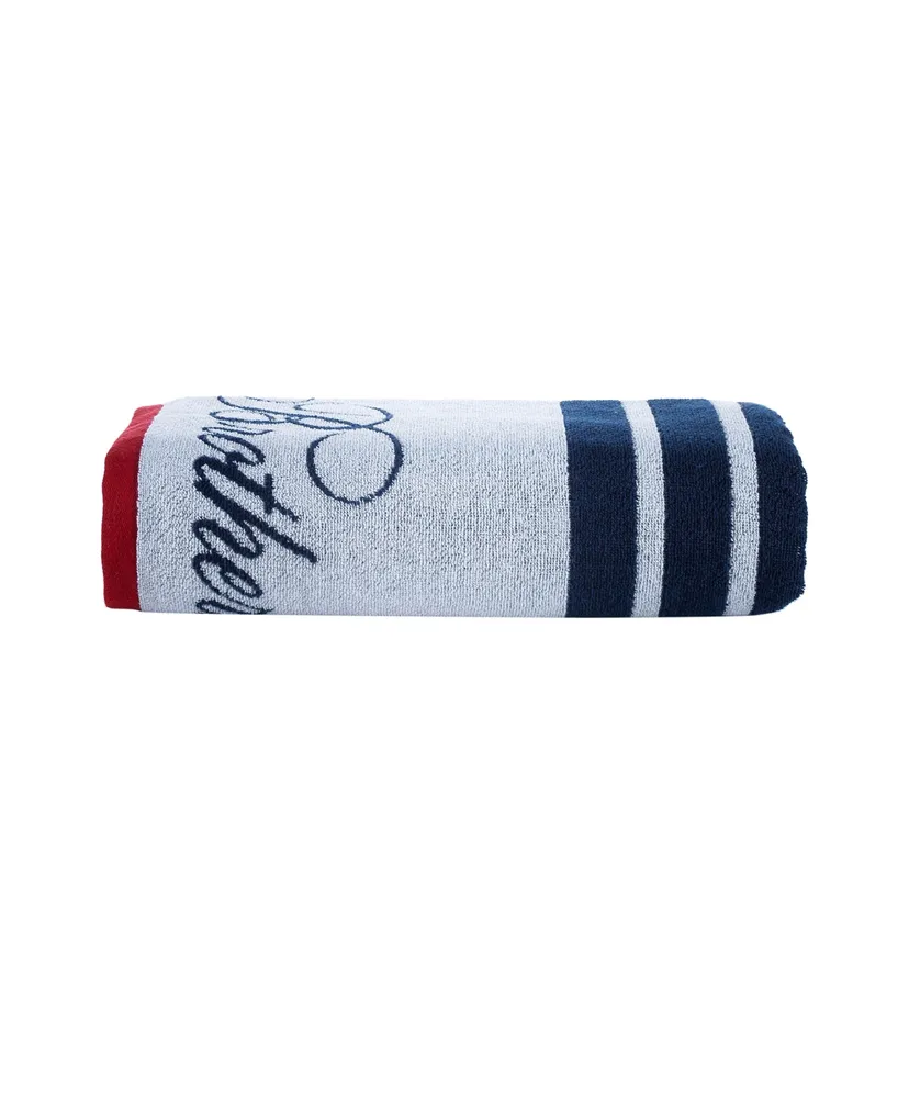 Brooks Brothers Nautical Blanket Stripe 55" x 28" Turkish Cotton Bath Towel