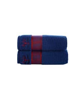 Brooks Brothers Fancy Border 2 Piece Turkish Cotton Hand Towel Set