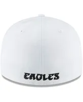 Men's New Era White Philadelphia Eagles Throwback Logo Omaha Low Profile 59FIFTY Fitted Hat