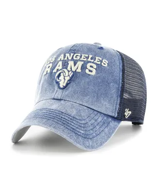 Men's '47 Navy Los Angeles Rams Drumlin Trucker Clean Up Snapback Hat