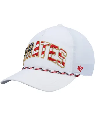 Men's '47 White Pittsburgh Pirates Flag Flutter Hitch Snapback Hat
