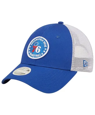 Women's New Era Royal, White Philadelphia 76ers Glitter Patch 9FORTY Snapback Hat
