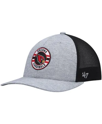 Men's '47 Brand Heathered Gray and Black Arizona Cardinals Motivator Flex Hat