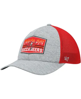 Men's '47 Brand Heathered Gray and Red Tampa Bay Buccaneers Motivator Flex Hat