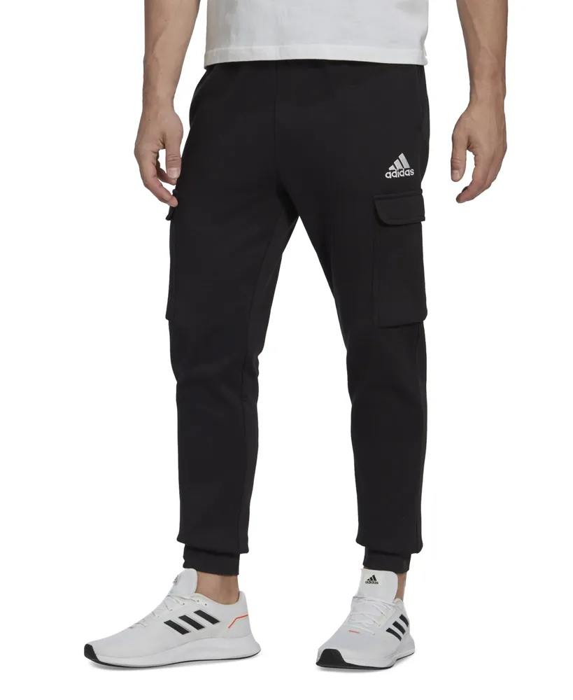 adidas Men's Essentials Regular Tapered-Fit Fleece Cargo Joggers