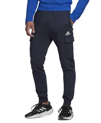 adidas Men's Essentials Regular Tapered-Fit Fleece Cargo Joggers