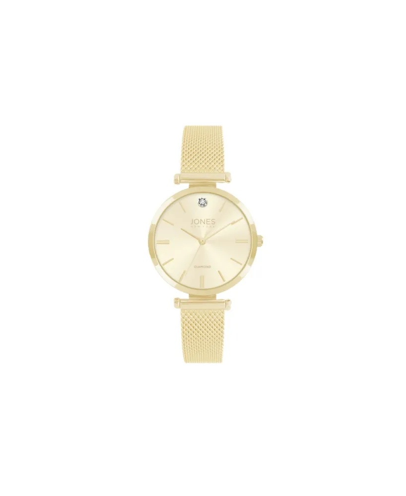 Jones New York Women's Gold-Tone Mesh Metal Bracelet Watch 36mm - Champagne Gold-Tone Sunray, Gold