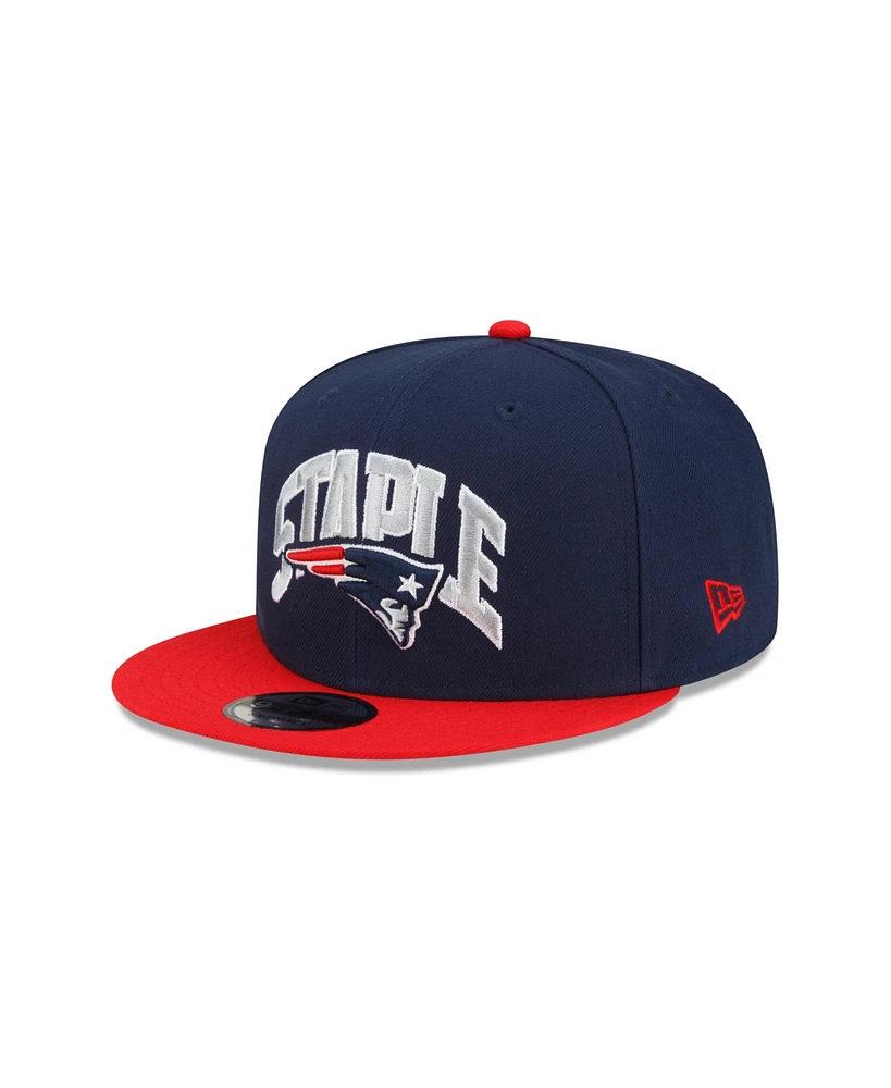 Men's New Era X Staple Navy, Red New England Patriots Pigeon 9Fifty Snapback Hat