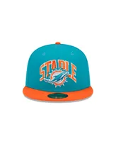 Miami Dolphins New Era Throwback Cord 59FIFTY Fitted Hat - Aqua