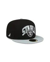 Men's New Era X Staple Black, Gray Las Vegas Raiders Pigeon 59Fifty Fitted Hat