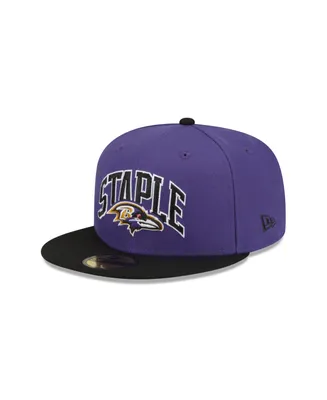 Men's New Era X Staple Purple, Black Baltimore Ravens Pigeon 59Fifty Fitted Hat