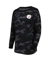 Women's New Era Black Pittsburgh Steelers Camo Long Sleeve T-shirt