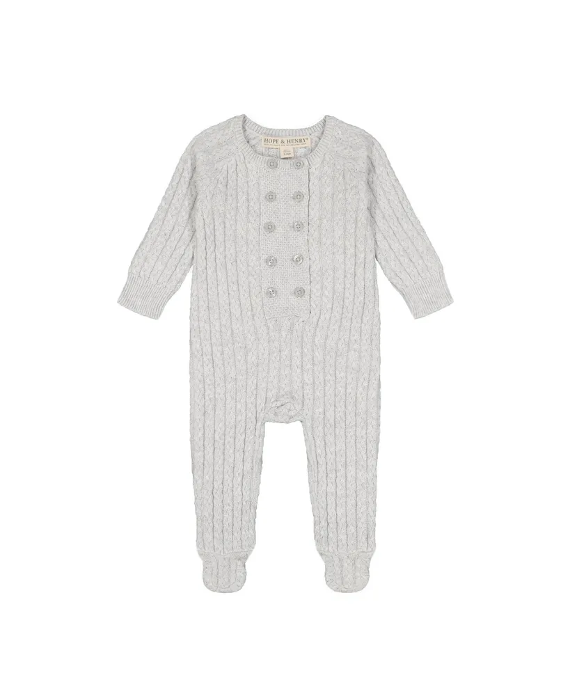 Hope & Henry Baby Boys Baby Footed Sweater Romper