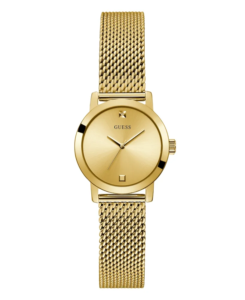 Guess Women's Gold-Tone Mesh Bracelet Watch 25mm