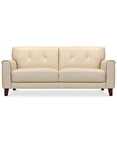 Ashlinn 81" Tufted Pastel Leather Sofa, Created for Macy's