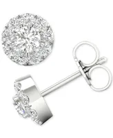 Forever Grown Diamonds Lab-Created Diamond Halo Cluster Stud Earrings (1/2 ct. t.w.) in Sterling Silver