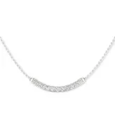 Forever Grown Diamonds Lab-Created Diamond Curved Bar 18" Collar Necklace (1/2 ct. t.w.) in Sterling Silver, 16 + 2" extender