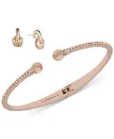 Givenchy 2-Pc. Set Color Floating Stone & Crystal Cuff Bangle Bracelet Matching Stud Earrings