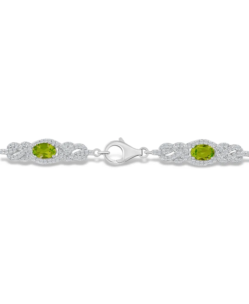 Macy's Peridot (3 1/3 ct. t.w.) and Topaz (2 1/10 ct. t.w.) Bracelet in Sterling Silver