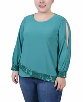 Ny Collection Plus Size Long Sleeve Knit Top