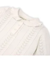 Hope & Henry Baby Girls Organic Cotton Short Sleeve Peter Pan Collar Sweater Polo