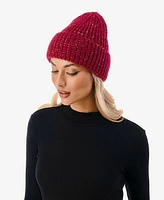 Marcus Adler Women's Lurex Ribbed Knit Cuff Beanie