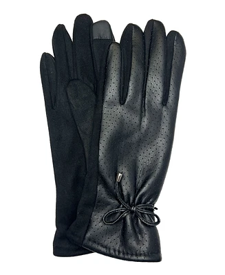 Marcus Adler Women's Bow Faux Leather Touchscreen Glove