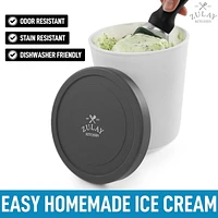 Ice Cream Containers For Homemade - Reusable Pint Container with Lids (2 Pack)