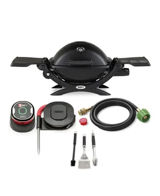 Weber Q 1200 Gas Grill (Black) With Adapter Hose,thermometer And Tool Set