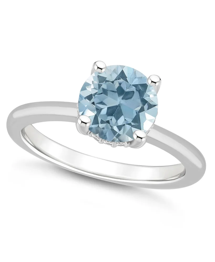 Macy's Women's Sky Blue Topaz (2-2/5 ct.t.w.) and Diamond Accent Ring Sterling Silver