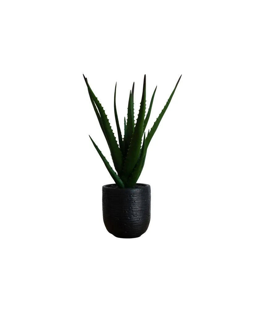 Desktop Artificial Agave in Decorative Cement Pot, 18"