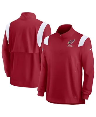 Men's Nike Cardinal Arizona Cardinals Sideline Coaches Chevron Lockup Quarter-Zip Top