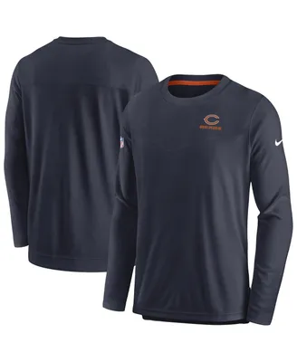 Men's Nike Navy Chicago Bears Sideline Lockup Performance Long Sleeve T-shirt