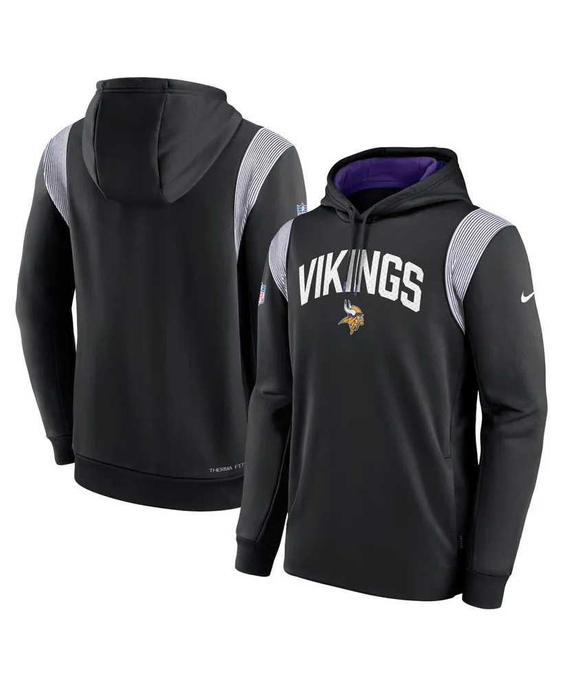 Men's Nike Black Minnesota Vikings Sideline Athletic Stack Performance Pullover Hoodie