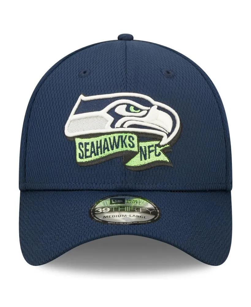 Men's New Era College Navy Seattle Seahawks 2022 Sideline 39THIRTY Coaches Flex Hat