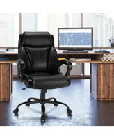 Costway 400 Lbs Big & Tall Leather Office Chair Adjustable High Back