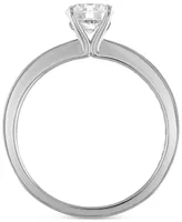 Alethea Certified Diamond Channel-Set Engagement Ring (1 ct. t.w.) in 14k White Gold featuring diamonds with the De Beers Code of Origin, Created for