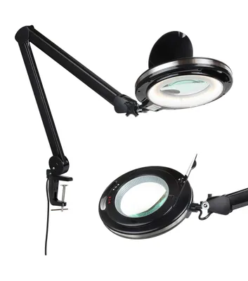 Lightview Pro Led Dimmable Screw Clamp Magnifier Desk Lamp (2.25x) 5 Diopter