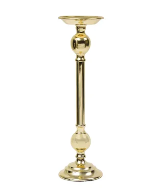 Classic Touch Medium Traditional Brass Candle Holder, 5" x 16.5" - Gold