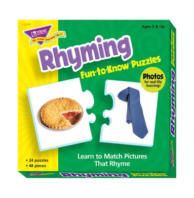 Rhyming Fun-to-Know Puzzles- Matching Games to Build Language Skills, Set of 23