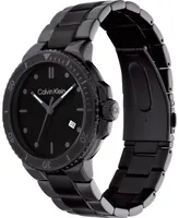 Calvin Klein Men's Black Stainless Steel Bracelet Watch 44mm