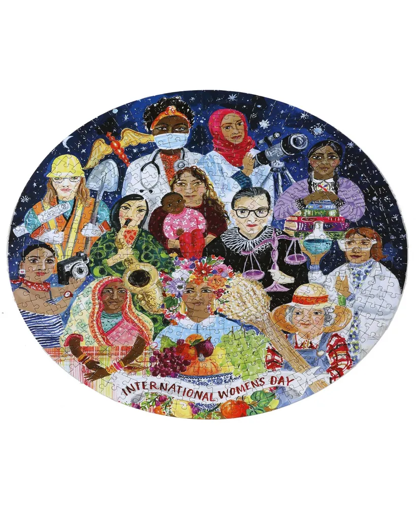 Eeboo Piece and Love International Women's Day Round Jigsaw Puzzle Set, 500 Piece