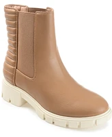 Journee Collection Women's Tatiana Pull On Stretch Gore Lug Sole Booties