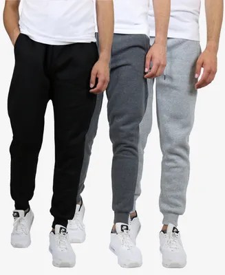 Galaxy By Harvic Men's Slim Fit Heavyweight Classic Fleece Jogger Sweatpants, Pack of 3