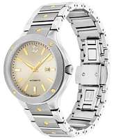 Movado Women's Se Automatic Swiss Automatic Silver-Tone Stainless Steel Yellow Pvd Bracelet Watch 33mm