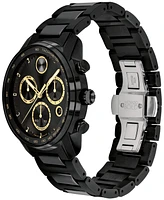 Movado Men's Bold Verso Swiss Quartz Chronograph Ionic Plated Black Steel Bracelet Watch 44mm