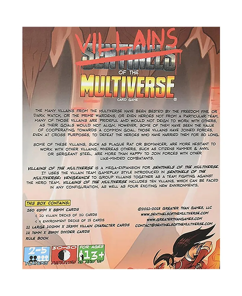 Sentinels of the Multiverse Villains of the Multiverse Comic Book Game Card Game