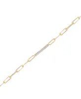 Diamond Bar Paperclip Link Bracelet (1/6 ct. t.w.) in 14k Gold-Plated Sterling Silver, Created for Macy's