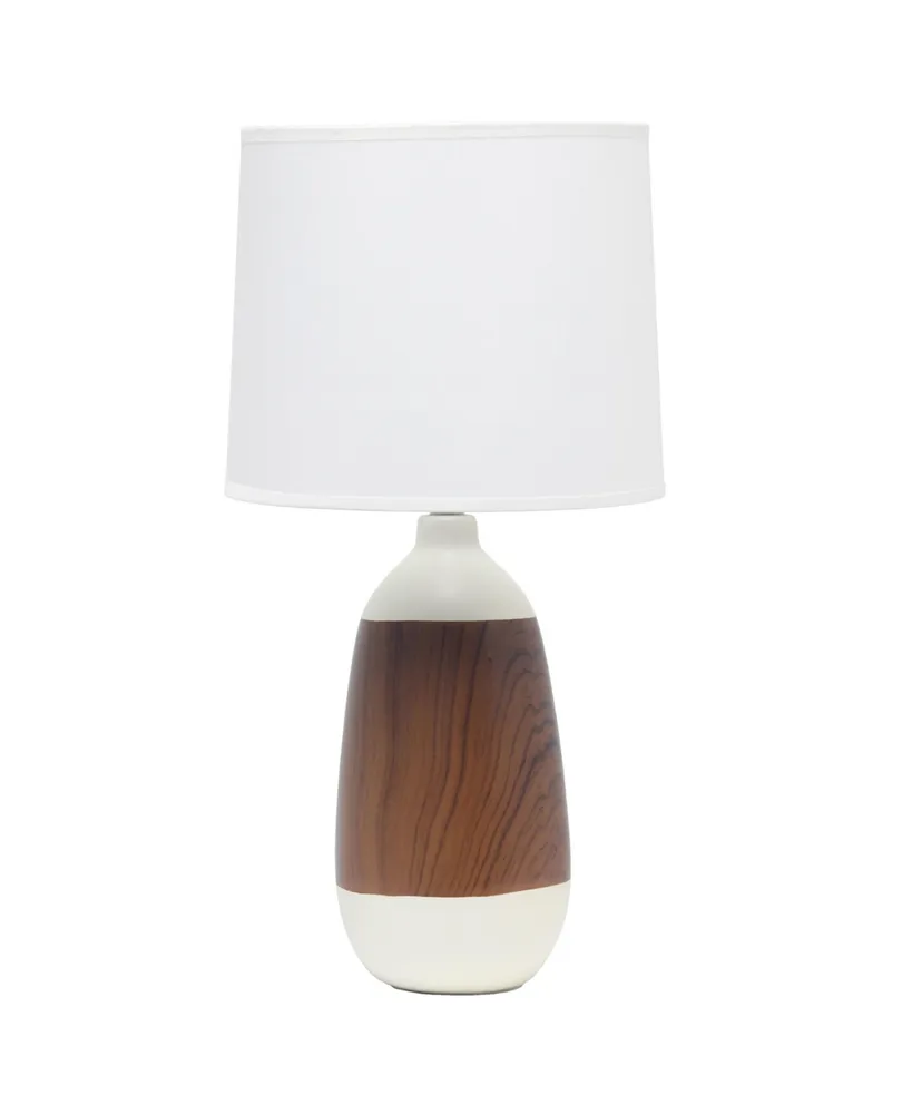 Simple Designs Ceramic Oblong Table Lamp